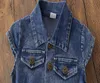 Neue Sommer Baby Mädchen Jeans Denim Jumpsuits Kinder Kurzarm Onesies Jeans Kinder Overalls Denim Shorts Jumpsuits 14517