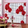 Rideaux rideaux créatifs rideaux personnalisés Rose rouge pour salon chambre occultant parasol rideaux1