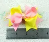 Meisjes 3 inch Double-Color Grosgrain Ribbon Haarbogen Clips Accessoires Boutique Haarspelden Hoofddeksels Princess Barrettes 10 Stks HD3205