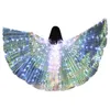 Kids Led Isis Wings with Adjustable Stick White Color Child Girls Led Belly Dance Wings Stage Dance Wear Performance Children Shawls Cape