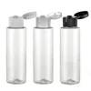 Kostenloser Versand (50 Stück), 100 ml transparente PET-Flasche mit Flip-Top-Kappe, 100 cc durchsichtige Kunststoff-Cremeflasche, 100 ml Kosmetikverpackung