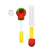 New Arrive Hard Plastic & Food Grade Silicone Smoking Pipe 15MM Water Filtration Glass Bowl Herbal Pipes Silicone Herb Pipe Pipes