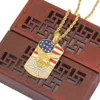 Fashion-g of the United States diamant pendentif colliers pour hommes aigle Stars and Stripes collier de luxe en acier inoxydable USA drapeau bijoux