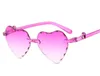 Lunettes de soleil en forme de cœur pour enfants, lunettes Anti-UV à la mode, protection solaire pour petites filles, 6 couleurs