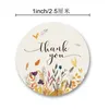 Round 1inch printed flowers package labels self seal adhesive thank you stickers latest arrival handmade packaging label