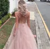 Sexy Tulle Длинные женские платья выпускного вечера на заказ поступление без спинки разведка поезда бисером линии особое время вечерние платья