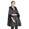 Novo Outono Inverno das Mulheres Solto Com Capuz Poncho De Lã Blusas Gola De Pele Falso Cardigan Xale Cape Cloak Outwear Casaco C4962