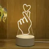 3d USB Acrylique Night Light LED table de bureau décor de chambre