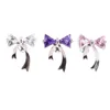 Noeud papillon boucles d'oreille acier chirurgical cristal strass clous d'oreille boucle d'oreille bijoux pour femme