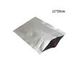 12*20cm 100pcs frosted silver mylar packing zip lock bag moisture proof dry food storage package pouch zipper seal packaging coffee bags