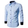Herrklänningskjortor Men 2022 Herr Fashion Long Sleeve Striped Shirt Slim Fit Casual Clothing Camisa Social Masculina M-XXXL CS14 21