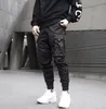 Mens Calças de Carga Cor Sólida Algodão Macho Haren Casual Moda Trend Calças Hip Hop Black Basculadores Sweatpants S-3XL