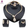 Dubai Crystal Jewelry Set Classic Water Drop Shape Halsband Armbandörhängen Ring For Women Wedding Bride Jewelry Set2275750