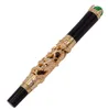 Jinhao Vintage Dragon King Bent Fountain Fountain Pen Calligraphy Pen Metal Backossing Bijoux vert sur le haut Golden Drawing Ink Pen5510190