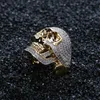 verfristete Ringe für Männer Hip Hop Luxus Designer Herren Bling Diamond Goldschädel Ring 18K Gold Platted Skeleton Rapper Ring Schmuck 235L