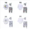 Kinderkleidung Baby Mädchen Boutique Anzüge Designer Mode Outfits Tier bedruckte Tops Hosen Hüte Stirnband Weihnachten Cartoon Kleidung Sets 5245