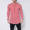 T-shirt da uomo oversize 5xl nera O collo manica lunga da uomo maglietta a righe stampa streetwear camicia casual abbigliamento uomo Camiseta246j