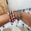 Bracelets de charme 5pcs / Set Bleu pour les femmes Rainbow Lettre Perles Bracelet Set Fashion Jewelry2918