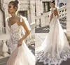 2020 Sexiga Boho Bröllopsklänningar Spaghetti Straps Illusion Lace Backless Bridal Gowns Vestido de Novia Beach Bröllopsklänning Billiga