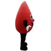 Costume de mascotte goutte de sang rouge Déguisement costume de mascotte fantaisie Halloween pour les activités de bien-être publicSaint-Valentin