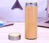 360ml Thermos Stainless Steel Water Bottle Bamboo Shell Water Cup Tea Infuser Thermos Travel Mug Bottle Insulated Cup Free Shipping SN1044