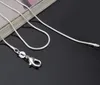 925 Sterling Silver Snake ожерелье Мода Smooth звено цепи омаров застежка Fit кулон 1мм 16-24 дюймов Рождественский подарок