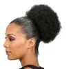 style Afro Court Bouclés Queue de Cheval Chignon pas cher cheveux humains vierge cheveux Chignon postiche clip pour noir women6584123