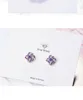 Fashion Pretty unique Rose Silver earrings Crystal Rhinestone CZ earrings silver and Purple Earrings free shipping