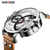 Regalo Weide Hombre Deportes de Lujo Militar Pu Correa de Cuero Banda Movimiento de Cuarzo Reloj Analógico Horas Relojes de pulsera Relogio masculino Y19052103