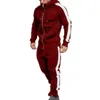 Dragkedja Tracksuit Fashion Side Rands Hooded Hoodies Jacket Pants Track Suits Men Casual Sweatsuit