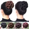 Hårstycken Peruvian Remy Bun Cover Tillbehör Faux Human Chignon Afro Naturel Hårstycke Fake Black Bulls for Women