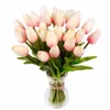 Fengrise 30pcs pu mini tulip real touch bloemen kunstmatige bloem voor feest bruids boeket bruiloft decoratieve bloemen kransen c1814509795