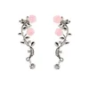 Retro Rose Branch Ear Clip Kvinnors Individuella Anti Allergy Luxury Ear Cuff Designer Stud Örhängen Gratis frakt