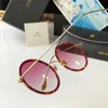 Luxury-Linda Farrow Occhiali da sole rotondi oro / marrone 57mm Occhiali da sole di marca di moda Eye Wear Nuovo con scatola