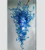 青いかなり大きなデザイナーのペンダントランプ手作りの吹きのムラノガラスのアールデコクリスタルLEDシャンデリアカスタマイズされた照明