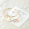 Europe and the United States knotted bangle bracelets personality wild three-color 26 letters free combination bracelet wholesale knot rose