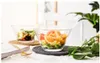 Naczynia Ins French Letter Salad Bowl House Transparent Fruit Bowls Bamboo Hat Glass Wareware