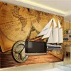 beibehang HD 3d карта мира с корабля фрески Европа ТВ фон кирпич обои гостиной спальня muralspapel де Parede