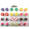 Orecchini a bottone a forma di frutta carino per ragazze Orecchini misti in argilla polimerica 100 paia intere222l