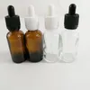 Bottiglie di vetro da 30 ml con contagocce in vetro Nero Bianco Tappo antimanomissione per bambini con pipetta con capezzolo in gomma