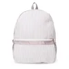 المصمم-الرمادي الرمادي على ظهره على ظهره بلانكس الكامل Seersucker Cotton Fabric Zipper Closure Kids School Bag Soft Backpack Dom0231E