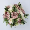 Bouquet de mariée en soie fleur de mariage demoiselle d'honneur Rose pivoines Boho artificiel Floral mariage accessoires ramos de flores para novias3955509