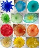 Murano Flower Chandelier Lamps Art Decorative Hand Blown Glass Plates Led Light Fixtures