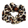 12st stora djur leopard hår scrunchie set för kvinnor satin sammet elastiskt hårrep hästsvanshållare vinter hårband hår AC6504224