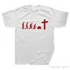 2019 Męskie projektanty T koszule Bóg to miłość Jezus jest cudownym zespołem Jezus Evolution Real Men Módlcie