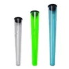110mm pre roll packaging plastic conical preroll doob tube joint holder smoking cones clear with white lid Hand Cigarette Maker