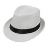 Chapeaux de mode pour femmes Fedora Trilby Gangster Cap Summer Beach Sun Straw Panama Hat avec ruban Band Sunhat ZZA1005