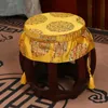 Nouveau luxe rond banc siège coussin coussin décoration de la maison noeud chinois avec volants coussin soie brocart antidérapant tambour tabouret coussins de siège