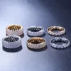 Novo Hip Hop Bling Mens feminino Anéis de jóias Gold Silver Double Row Zircon Diamond Engagement Iced Out Rings298S7086251