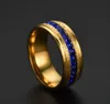Novo estilo 8mm azul cristal rhinestone anel de tênis aço inoxidável perlite anéis para homens mulheres tamanho 7-12
